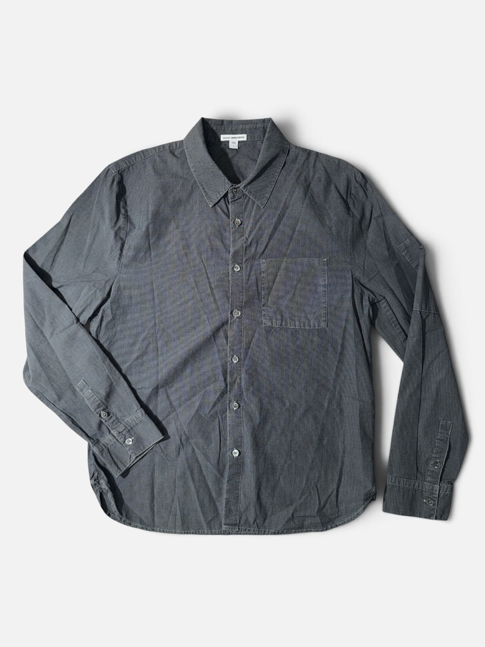 James Perse mens 1 S Small grey micro pattern button up shirt EUC